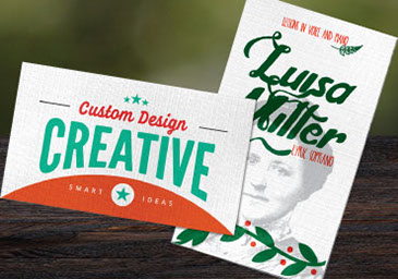 Classic look of linen business cards