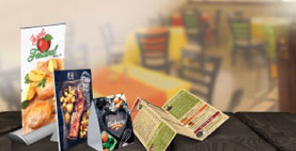 Custom menu printing & table top displays