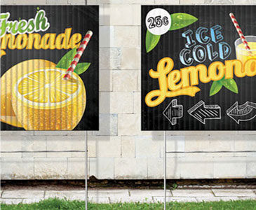 Custom yard signs - Corrugated plastic sign with sign stake